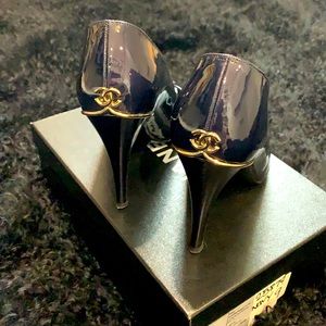 Chanel patent leather heals.